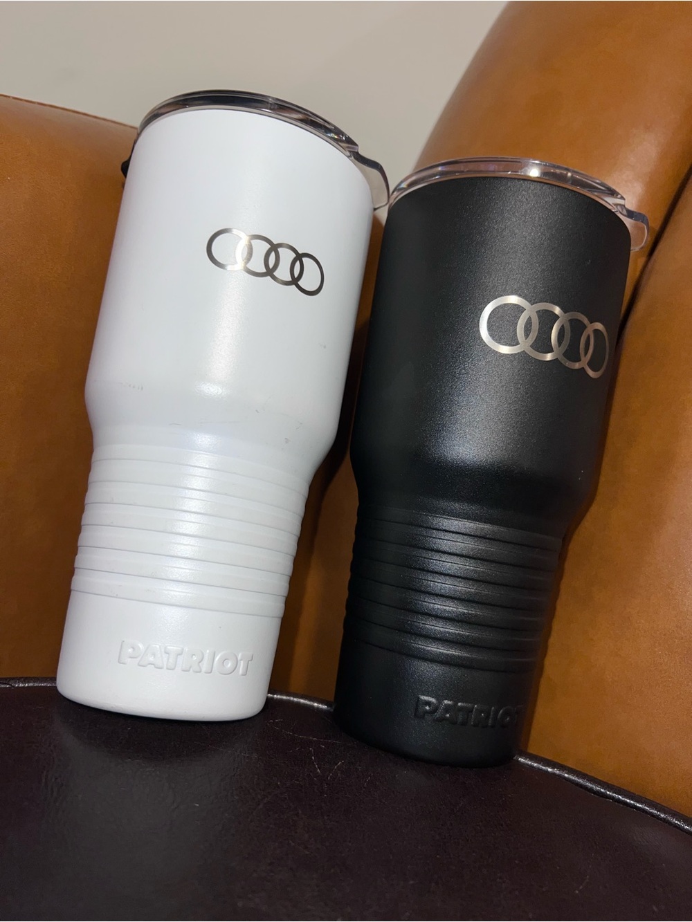 AUDI Patriot 20 oz insulated stainless-steel tumbler x2 /black & white